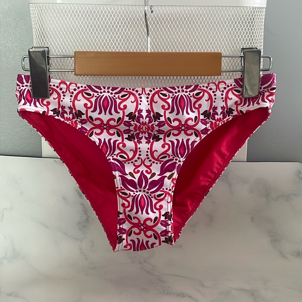 NWOT Prana Vibrant Pink and Purple Bikini Bottom ONLY